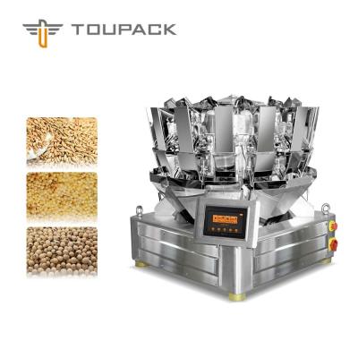 China Cereal principal do pesador do estojo compacto PLC/MCU 10 Multihead, cereal e massa do cabo flexível do milho, doces, semente, porca, máquina de embalagem do biscoito à venda