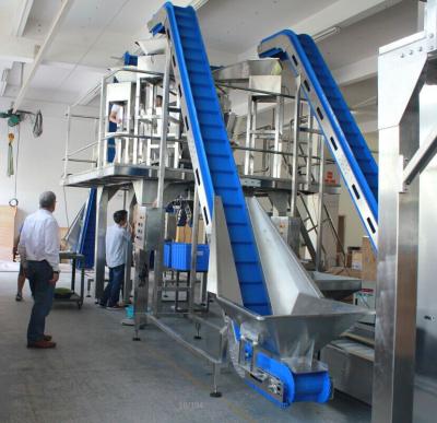 China 1.1KW Inclined Conveyor S Shape Elevator Stainless Steel 200L Connected Hopper for sale