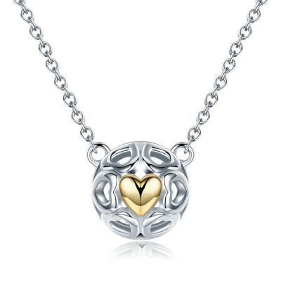 China Romantic 925 Sterling Silver Heart Pendant Necklace Love Jewelry For Holiday Gifts for sale