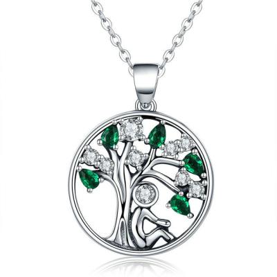 China Árbol verde del Peridot del collar pendiente de la plata esterlina de la vida para el regalo de día de San Valentín en venta