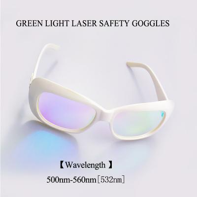 China Gafas de seguridad blancas de laser de la luz verde de la máquina del laser del marco 532nm en venta