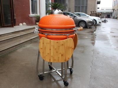 China Orange Kamado Ceramic Grills 57*65cm Stainless Steel Accessory BBQ for sale