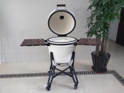 China Special Hinge Urban Charcoal Kamado Grill 22 Inch White Glaze Compleet 57*65cm for sale