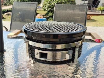China Table Black Ceramic Kamado Grill BBQ Stainless Steel Kitchenware for sale