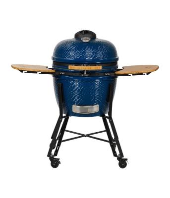 China Top-Notch 24-Inch Ceramic Barbecue Kamado Grill With Cooking Surface Cast Iron for sale