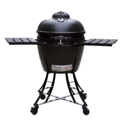 China 56cm SGS Black 22 Inch Kamado Grill Glazed Treatment Surface for sale