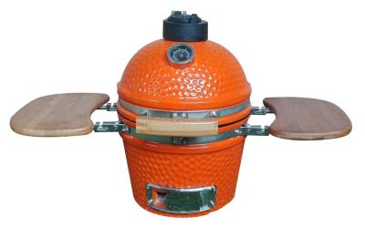 China Small SES Orange Charcoal BBQ Ceramic Kamado Grill for sale