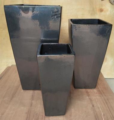 China GW7505 24cmx24cmx52cm Garden Ceramic Outdoor Pot for sale