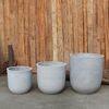 China Non Flammable Outdoor Round 26cmx27cm Fiber Clay Pots for sale