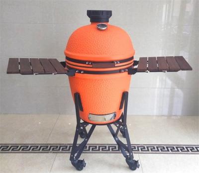 China Runder orange glasig-glänzender GRILL 54.6cm Kamado keramischer Grill zu verkaufen