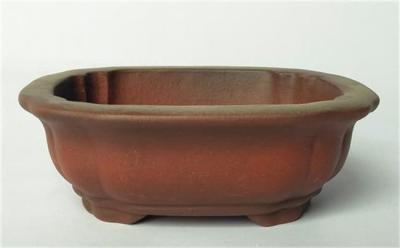 China Mini Purple Clay Ceramic Indoor Pots , Square Ceramic Bonsai Pots for sale