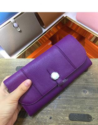 China Hot sell high end quality purple women purse designer purse goatskin purse passport purse brand flat purse LR-P01 for sale