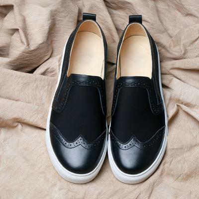 China high quality black slip-up shoes cow hide sneakers couples loafers lovers loafers designer suede loafers BS-B6 for sale
