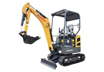 China Yellow Mini Compact Excavator ZG018U Ergonomic Design With Spacious Driving Space for sale