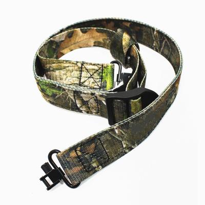 China 1.25 Inch Canvas Rifle Sling Durable Camo Webbing Black Leather Rifle Sling for sale