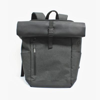 China Waterproof Laptop Bag Backpack 600D Polyester Roll Top Backpack for sale