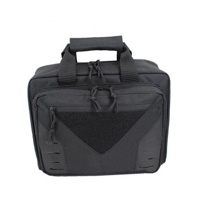 China Lockable Leather Range Bag Pistol Soft Canvas Range Bag Double Layer for sale