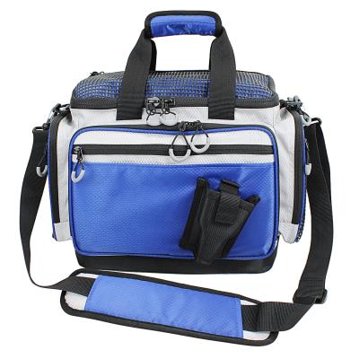 China Saltwater Resistant Fishing Tackle Bags Blue Fishing Tackle Storage Bags for sale