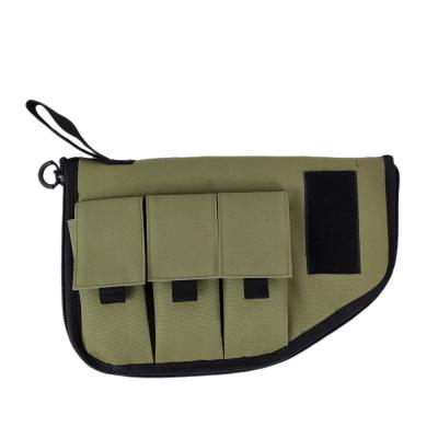 China Nylon Pistol Gun Bag With 3 Mag Pocket- Army Green for sale