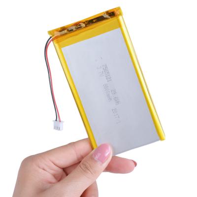China Lithium Ion Polymer Rechargeable Lipo Battery Pack 7565121 3.7V 8000mAh for sale