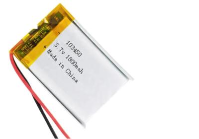China 1800mah 3.7V Lipo Polymer Lithium Ion Battery Cell , KC Lipo Battery Pack lp103450 for sale