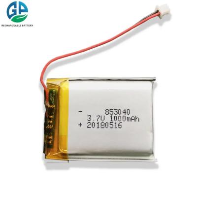 China ISO9001 KC 803040 Battery Ion Lithium Polymer Rechargeable 3.7v 1000mah for sale