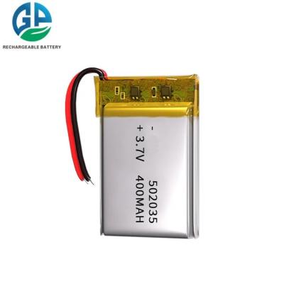 中国 3.7v Lithium Battery Power Pack Li-Polymer 400mah / 502035 Lithium Polymer Battery 販売のため