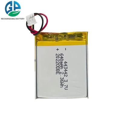China Un38.3 443442 Lithium Polymer Battery Pack 3.7v Rechargeable 600mah 640mah for sale