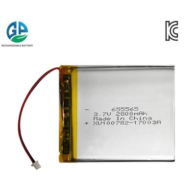 China OEM  655565 3.7V 2800mAh Lithium Polymer Batteries 3.7v Lipo Battery FCC CB CE KC for sale