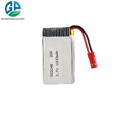 China IEC62133 Lithium Polymer Battery Pack 3.7v 20C Discharge Rate 903048 1000mah  Rc Helicopter Battery for sale