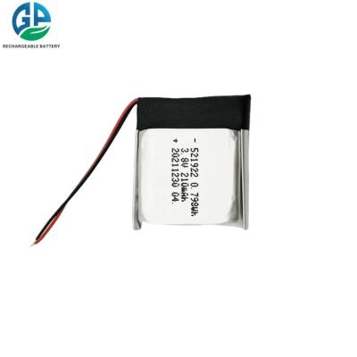 China UN38.3 Lithium Polymer Battery Pack 521922 3.8v 210mAh Li-Ion Polymer Battery for sale