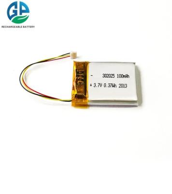 China KC aprovado Bateria Lipo 302025 LCO Célula 3.7V 110mAh Lipo Bateria Pack Bateria de íons de lítio à venda