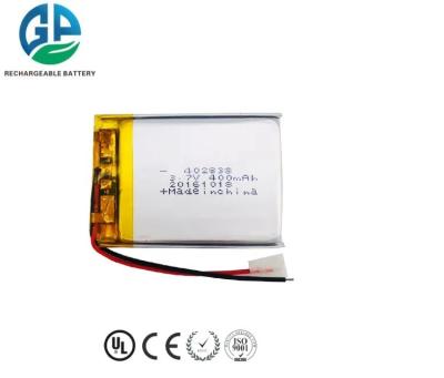China 3Bateria de polímero de iões de lítio de.7V de ciclo profundo Bateria de lípio de alta capacidade 402838 400mah Bateria de polímero de lítio de 3.7v à venda