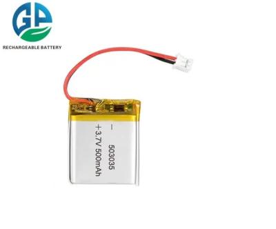 China KC CB IEC62133 Approved High Quality Super Power Lipo503035 3.7V 500mAh Rechargeable  Li-Ion Flat Battery for sale