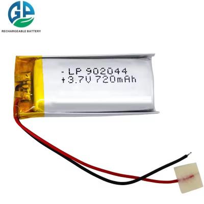 China Long-lasting 902044 3.7V 720mAh Lithium Polymer Rechargeable Battery for Digital Products for sale