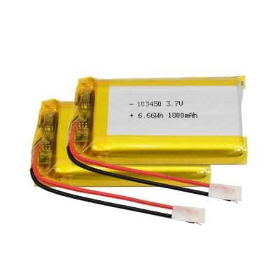 China 103450 3.7v 1800mAh 2000mAh Rechargeable Lipo Battery IEC62133 UN38.3 Approved for sale