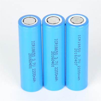 China Li Ion Rechargeable 18650 Lithium Battery 3.7 V 2200mah IEC62133 for sale