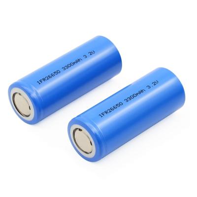 China Cylindrical Lithium Iron Phosphate 26650 3.2V 3300mAh LiFePO4 Battery Cell for sale