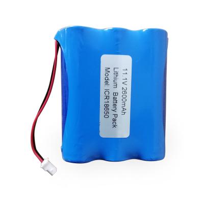 China UN38.3 3S1P 12V 18650 Pack 11.1V Icr18650 Lithium Cell 2600mah for sale