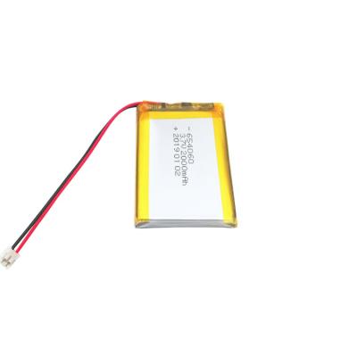 China Li Polymer 654060 GPS Tracker Battery Lithium 3.7 V 2000mah for sale