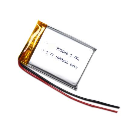 China 803040 3.7 V 1000mah Lithium Polymer Lipo Rechargeable Battery For Bluetooth Speaker for sale