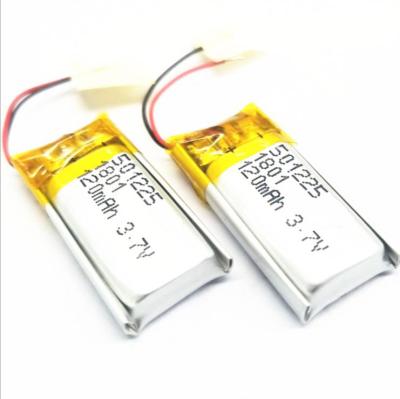 China Bluetooth Headset 3.7v 120mah Lipo 501225 Li Polymer Battery With Wire for sale