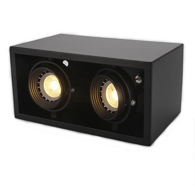 China Square 2xGU10 Holder flexible spot light interior black spot light for living room for sale