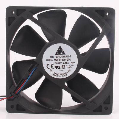 China Delta WFB1212H 12CM Hotels Dual 12025 Computer Fan 12V 0.45A Chassis Power 120x120x25mm 69CFM 2-Wire Ball Spinner en venta