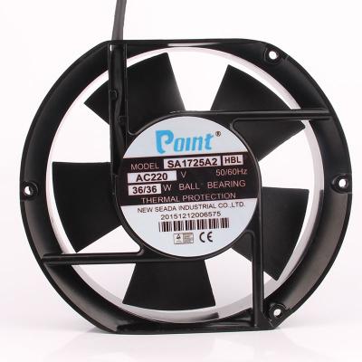 China New SA1725A2 HBL AC220V 36W 17251 17cm Five-blade hotels metal cabinet centrifugal fans exhaust industrial brushless fan en venta