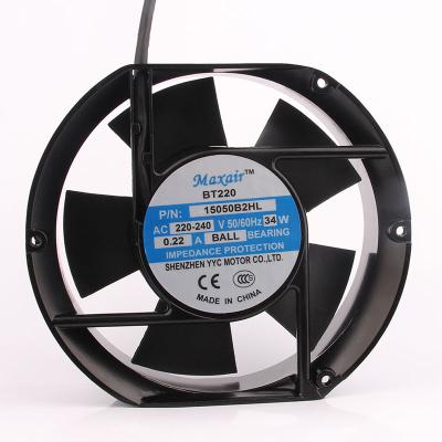 中国 New Maxair/BT 150X150X50MM 15CM 15050B2HL AC Fan for Hotels 0.22A 15050B2H 220V Industrial Axial Centrifugal Exhaust Ball Bearing 販売のため