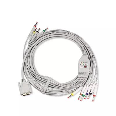China Cardiotrack 12 Schiller Medical Equipment Cables TPU Jacket 10 Lead ECG Cable for sale