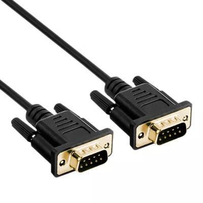 China RS232 DB9 9 Pin Serial Cable Male To Male Video Data Transmission Gold Plate for sale
