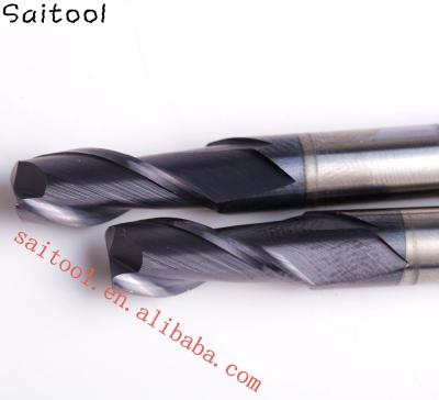 China Square CNC Process 2flutes Long Neck Solid Carbide End Mills For Steel for sale