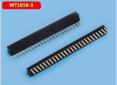 China Industrial 1.27MM Single Row Pin Header 40 PIN Curved Row Seat WT1018-3A for sale